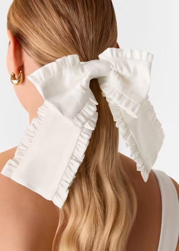 Whistles Ivory Hai Aster Scrunchie Ivory